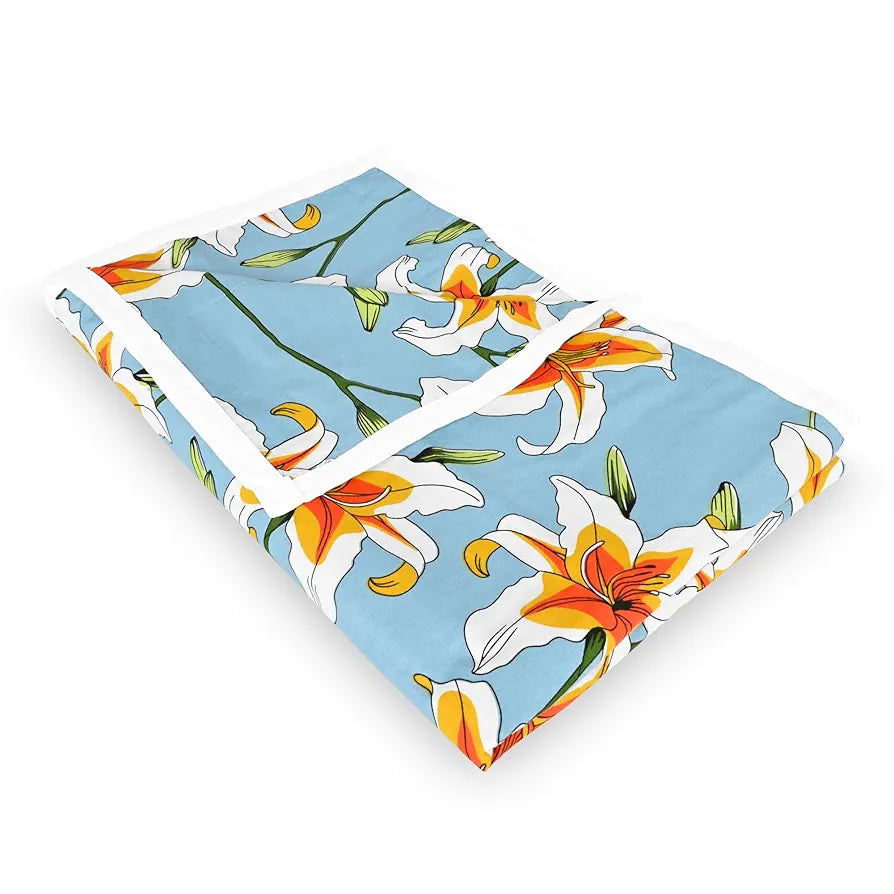 Divine Casa Floret 100% Cotton Single Dohar 120 GSM Soft & Lightweight Throw Blanket Colour Wildflower Charm