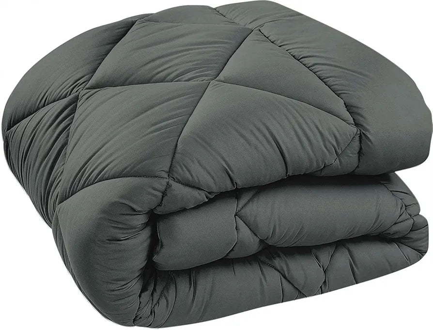 Cloth Fusion Reversible AC Comforter Single Bed Soft Microfibre Quilt Blanket for Winter Yellow & Grey