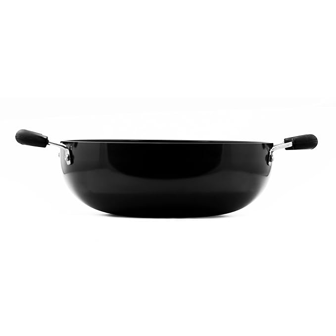 Sumeet 3Mm Hardanodised Deep Kadhai Size 11 20Cm Dia 1.5 Ltr Capacity Black