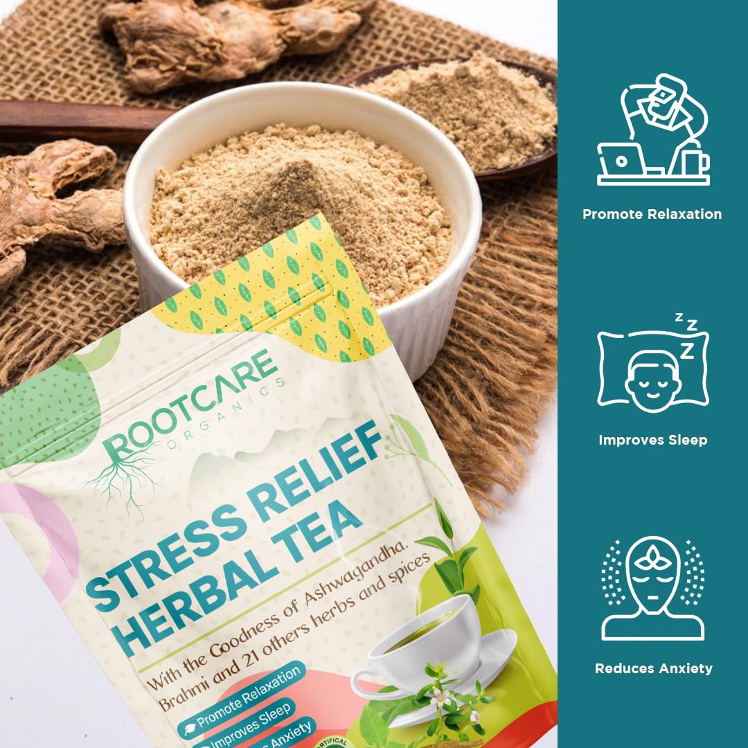 Rootcare Organics Calming Stress Relief Herbal Tea - 100 gms