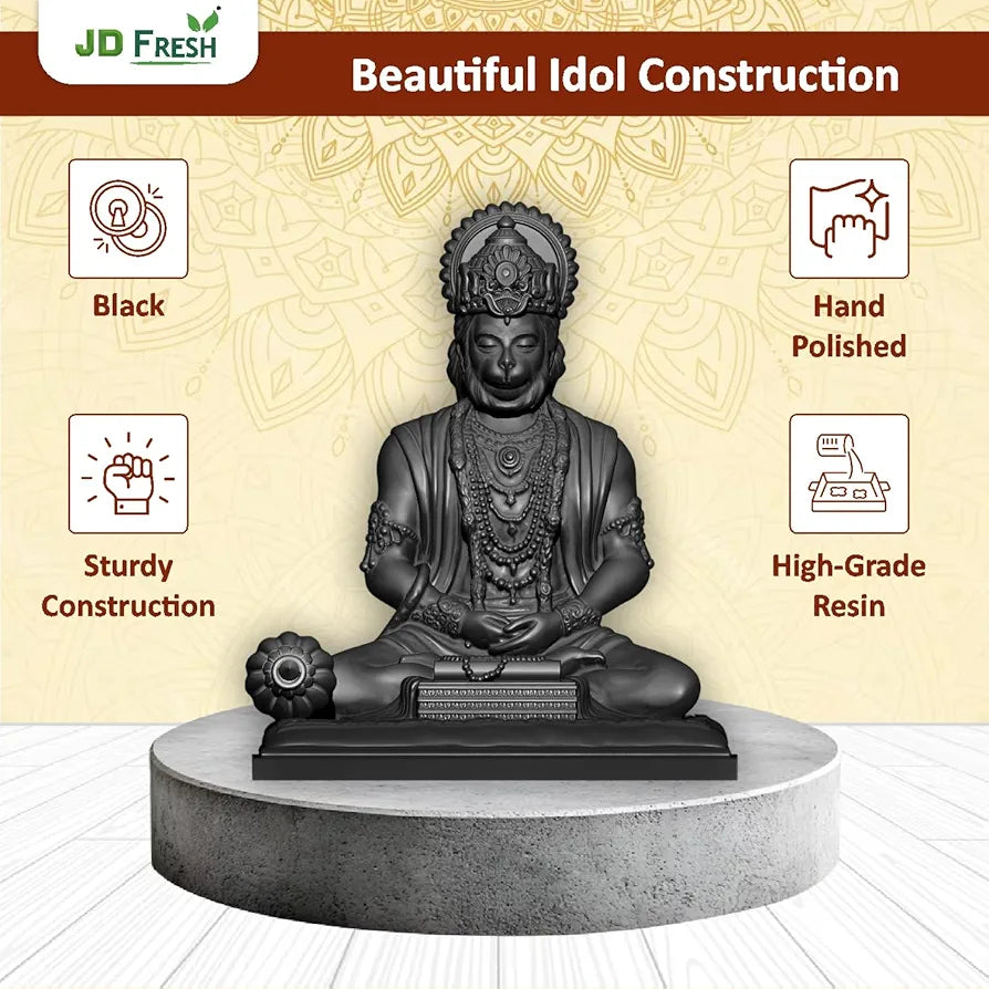 Jd Fresh 4.5 Inch Bajrangbali Statue with Gada - Black