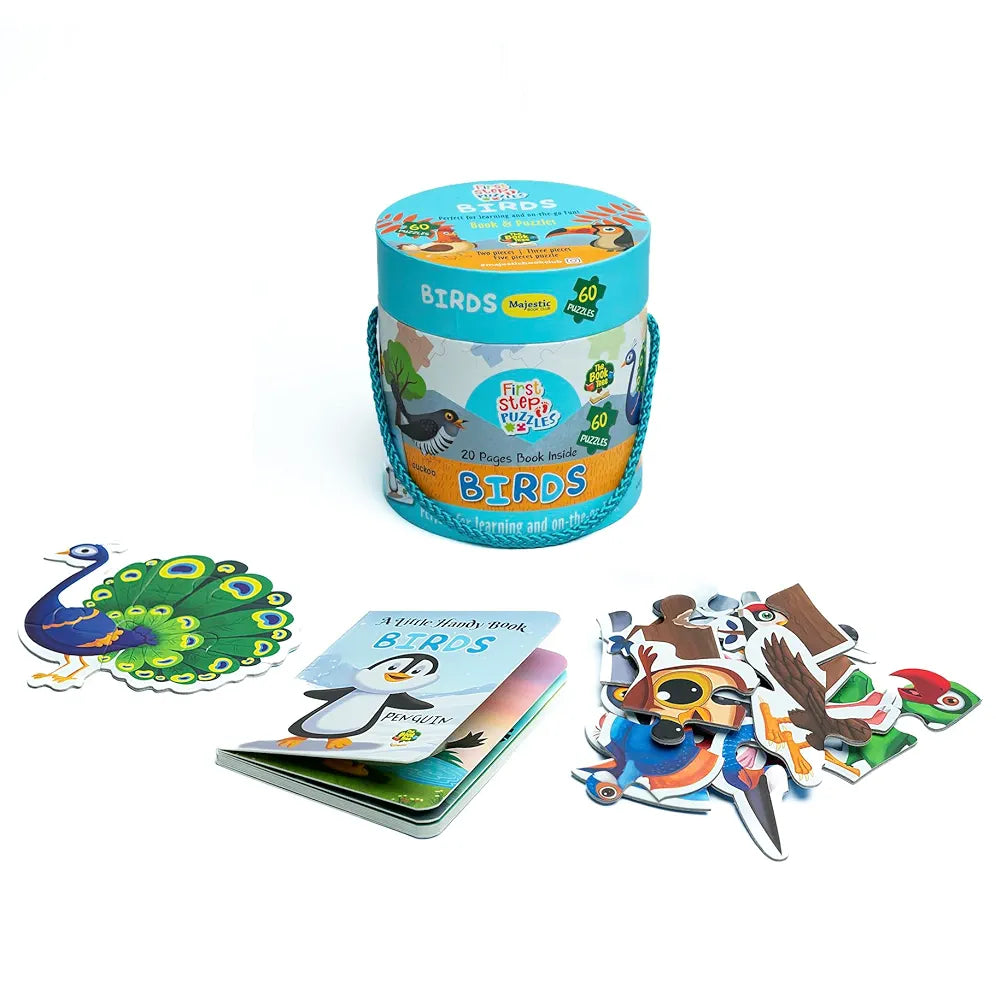 The Book Tree Birds Puzzle Box for Kids I Educational Toy for Kids Age 2+ I 60 Jigsaw Puzzle Pieces and 1 Story Book for Early Learning I A for Children by Majestic Book Club