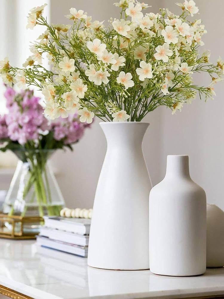 Silk Flowers Plastic Stems 2 Pcs Artificial Flowers Bunch Milan Baby Breath 35cm Flower4