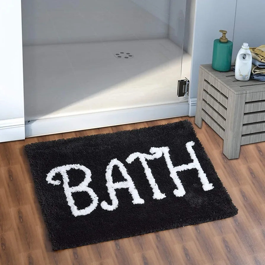 Aerohaven Modern Anti Slip Bathmat Black Colour Microfiber