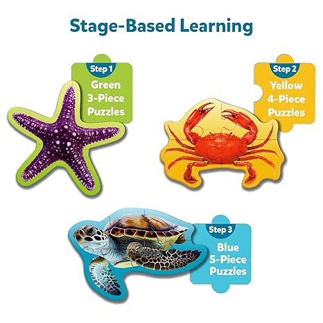 Skillmatics Step By Step Puzzle Underwater Animal Jigsaw & Toddler Puzzles Educational Montessori Toy