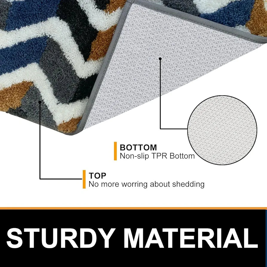 Luxe Home International Rabbit Fur Ultra Soft Anti Slip Skid Rectangular Ruffle Carpet 3X5 Ft Colour Grey