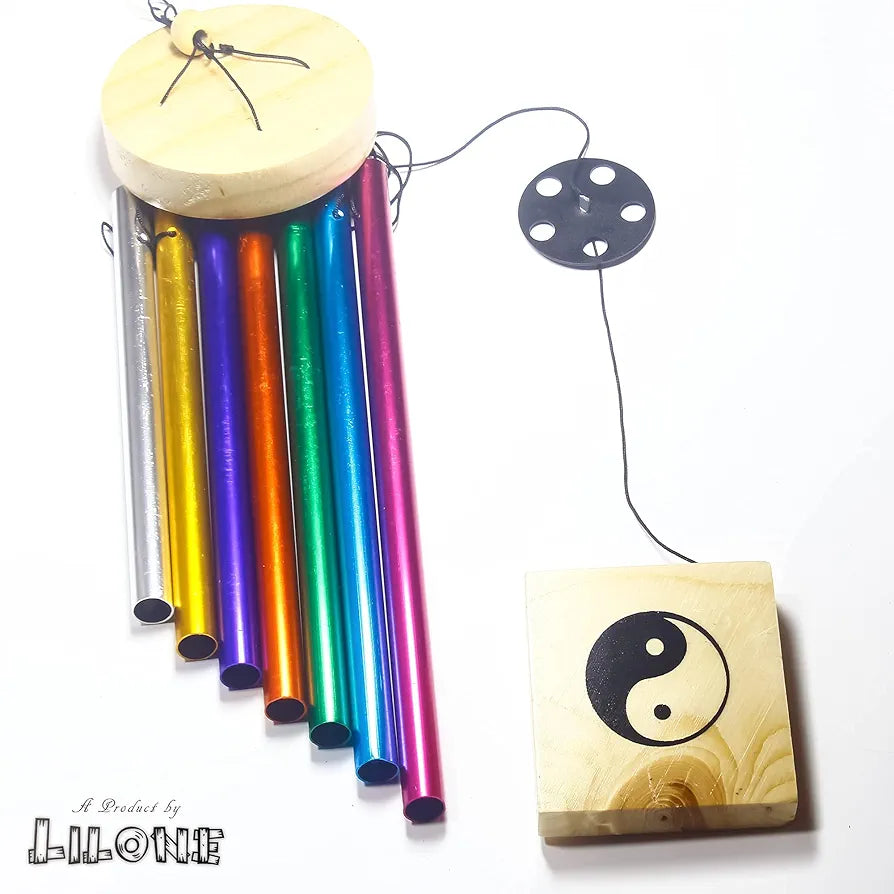Lilone Brass 7 Color Pipes Wind Chimes 24 Inch Long
