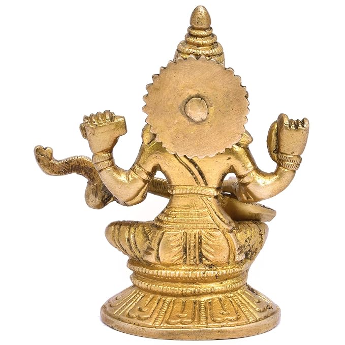 The Advitya Brass Maa Saraswati Statue | Maa Saraswati Murti/ Idol for Pooja | 4.5 Inch