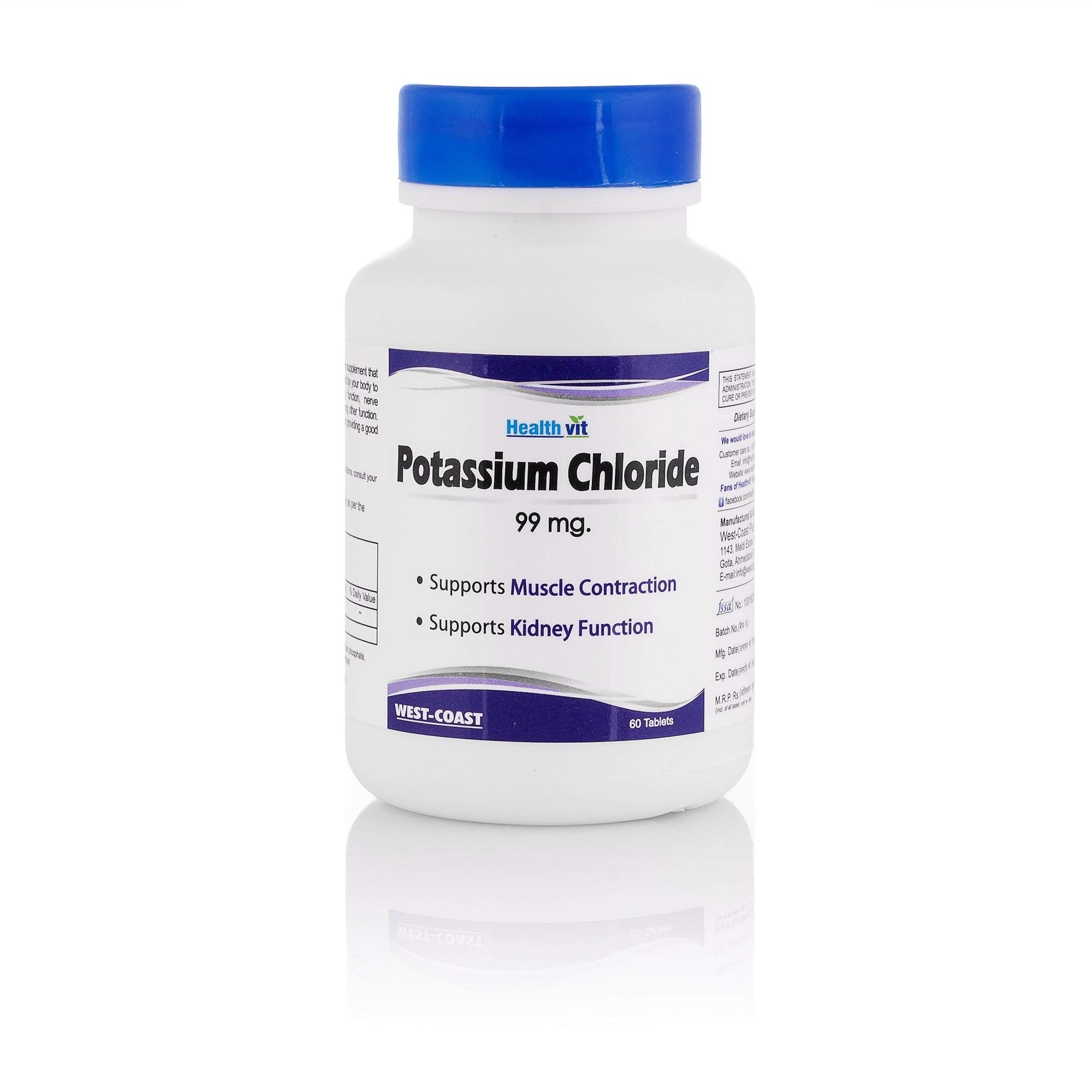 Healthvit Potassium Chloride 99mg - 60 tabs