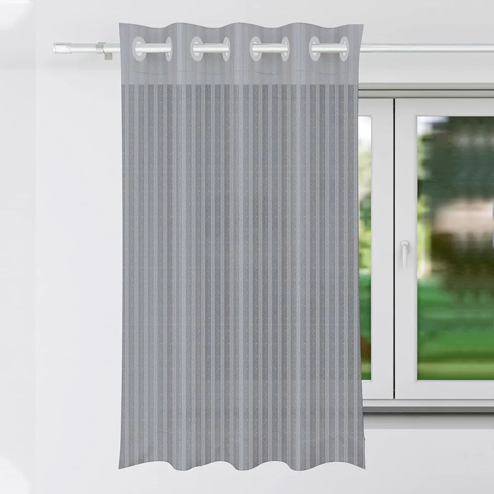 Kuber Industries Window Curtain Sheer Parda for Living Room Lining Net Colour Gray
