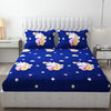 Fresh From Loom Bed Sheet Cartoon Printed Double Bedsheets King Size for Kids with 2 Pillow Cover 144 TC Dinosaur Blue