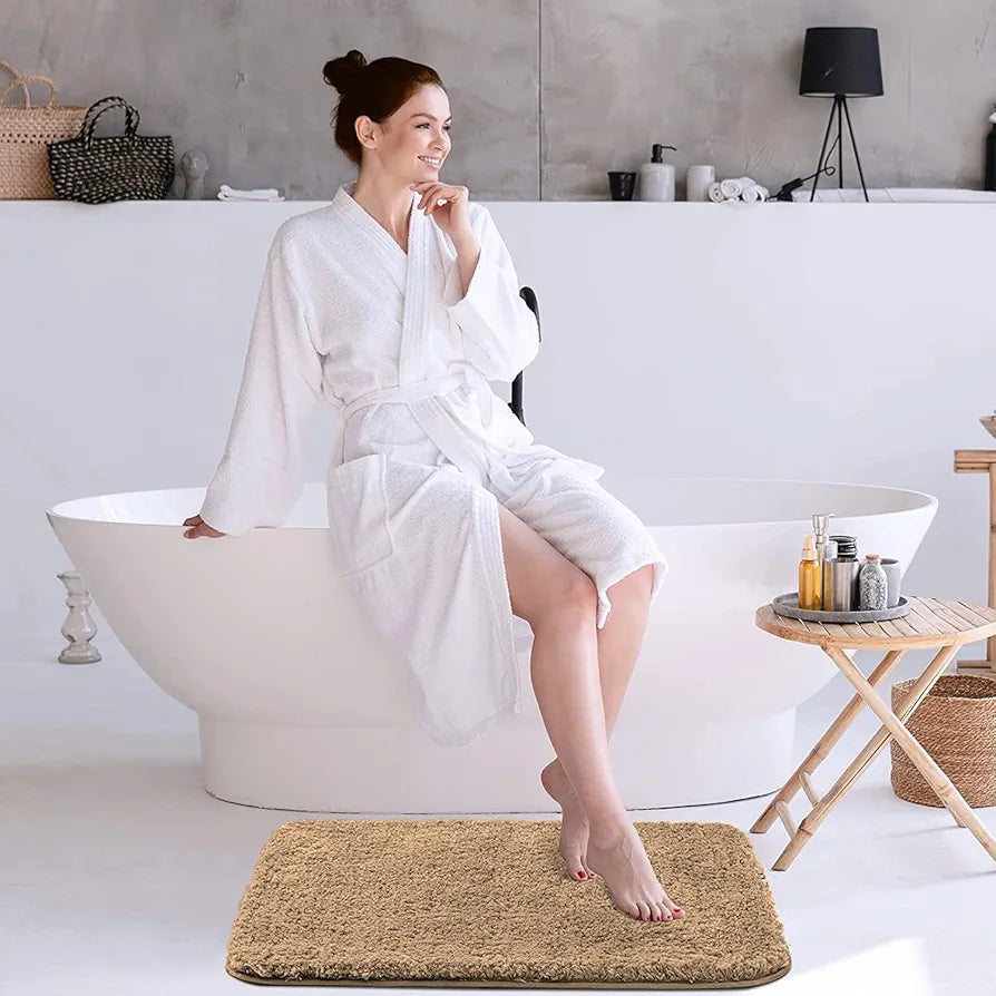 Luxe Home International Microfiber Bath Mat Super Soft Non Slip Vegas Rectangular Mats 45x75 cm ColourGold