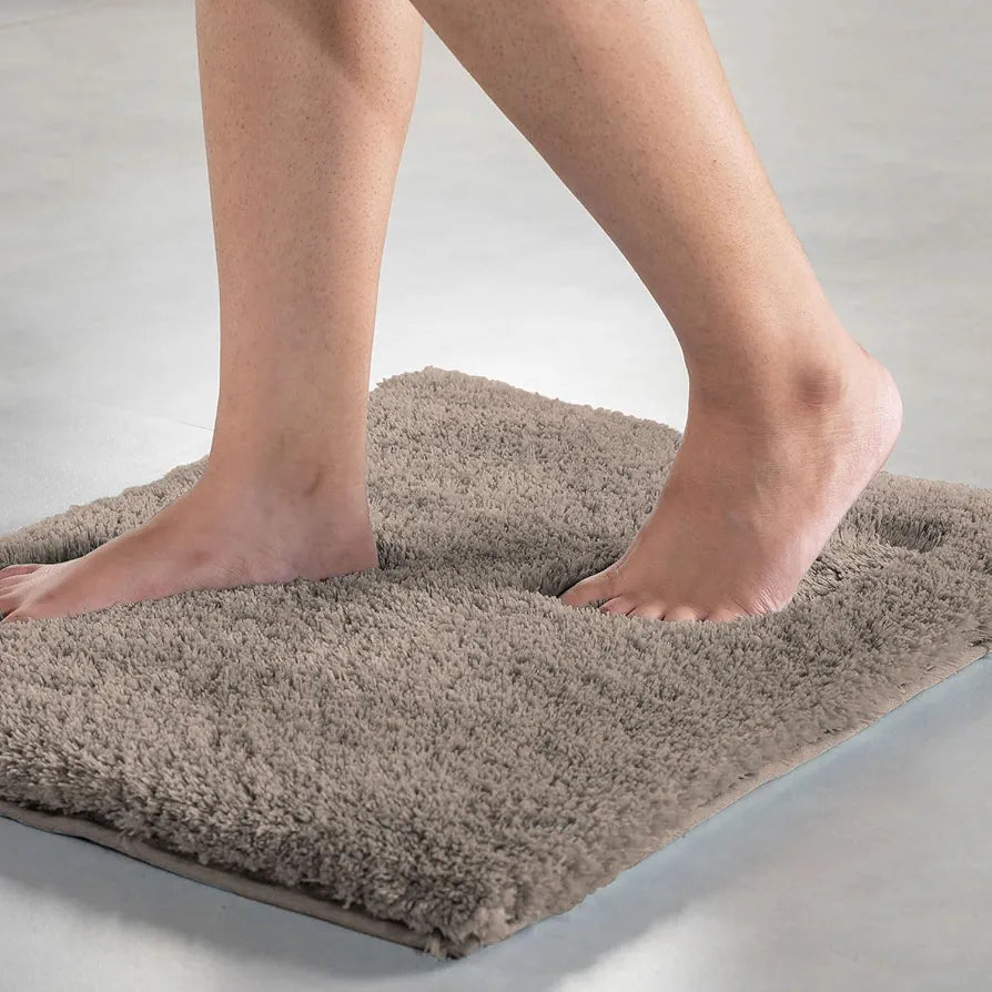 Luxe Home Bath Mat Super Soft Non Slip Vegas Mats for Bathroom Color Taupe
