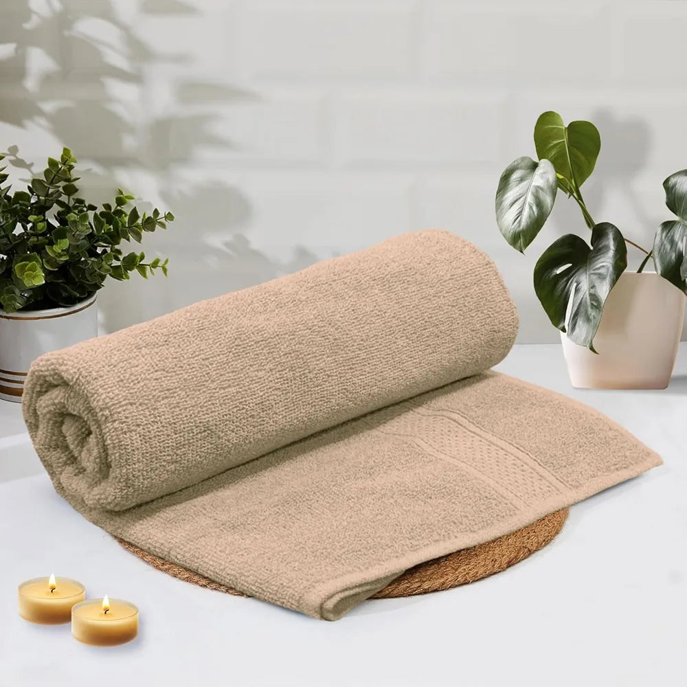 Luxe Home Cotton Bath Towel 450 GSM Quick Dry Large Size Bathroom Towels Colour Taupe