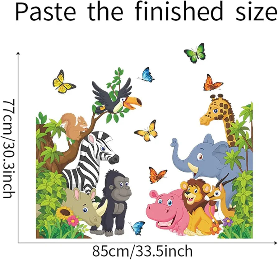 Jaamso Royals Forest Animal Tree Self-adhesive Vinyl Wall Sticker for Kids