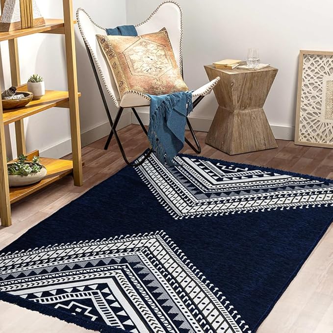 BSB Home Designer Superfine Chenille Carpet Velvet Carpet Area Rug Durries with Fine Gold Yarn for Living Room
