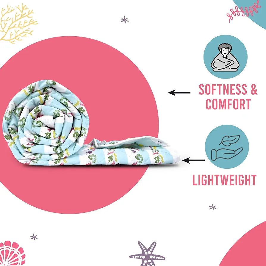 Divine Casa 120 GSM Cotton Single Bed Comforter Soft & Lightweight Reversible All-Season Blanket Colour Cosmic Sky