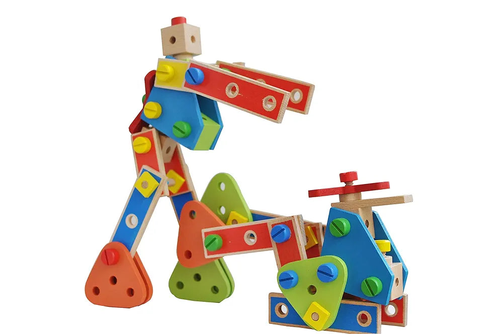 trinkets & more ® - nut construction assembling set | model building blocks toy | diy mechanical kit | stem learning kids 4 years + - Multi color