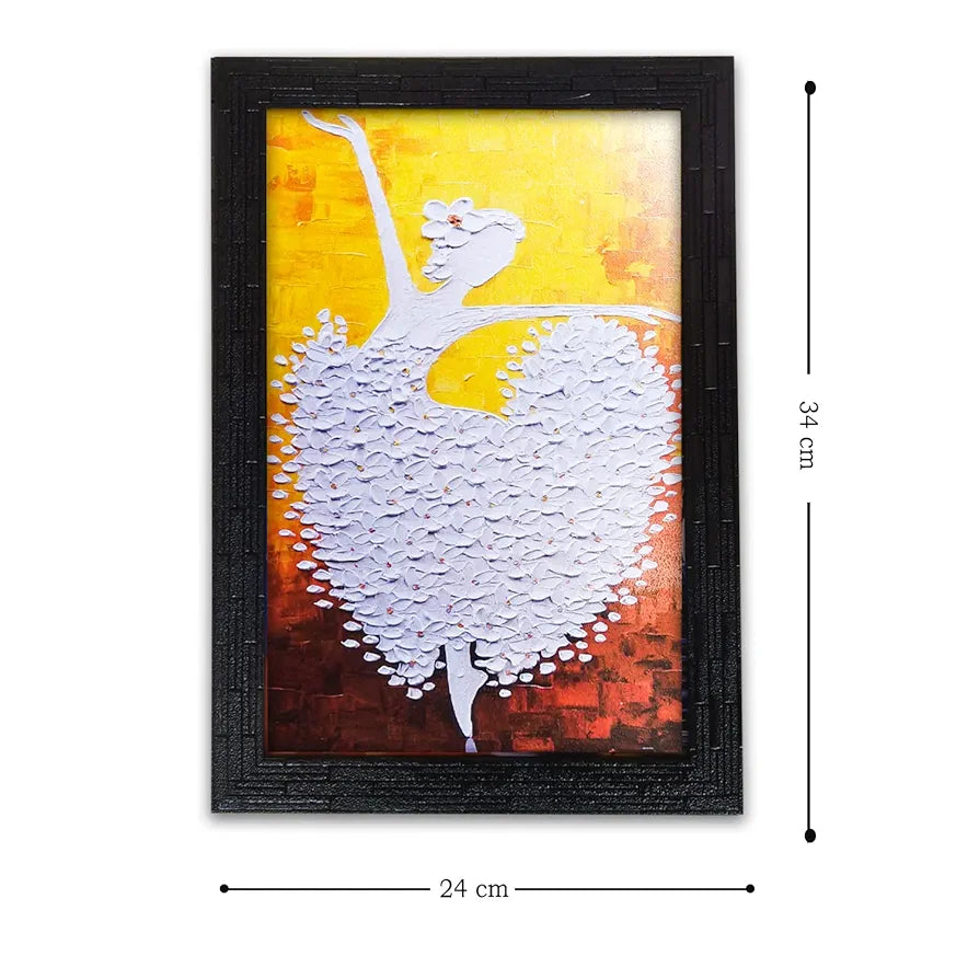 Lifehaxtore Abstract Art Wooden Dancing Girl Framed Painting