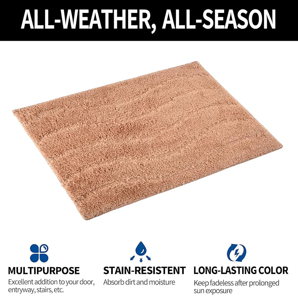 Kuber Industries Waves Shape Velvet Entrance Door Mat Light Brown