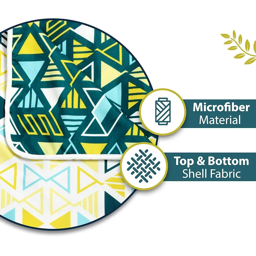 Divine Casa 120 GSM Microfiber Double Dohar Soft & Lightweight Throw Blanket Geometric Maze Pattern Colour Teal Green & White