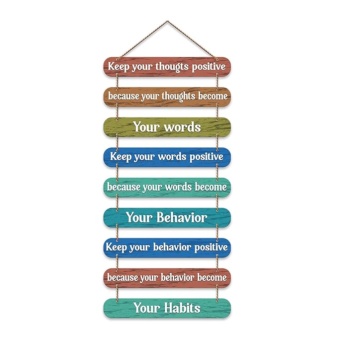 Artvibes Positive Quote Printed Wooden Wall Hanging for Home Decorative Items
