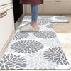 Ishro Home Velvet Premium Kitchen Mats For Floor Kitchen Runner 2 Pcs Set Colour Breeze Grey