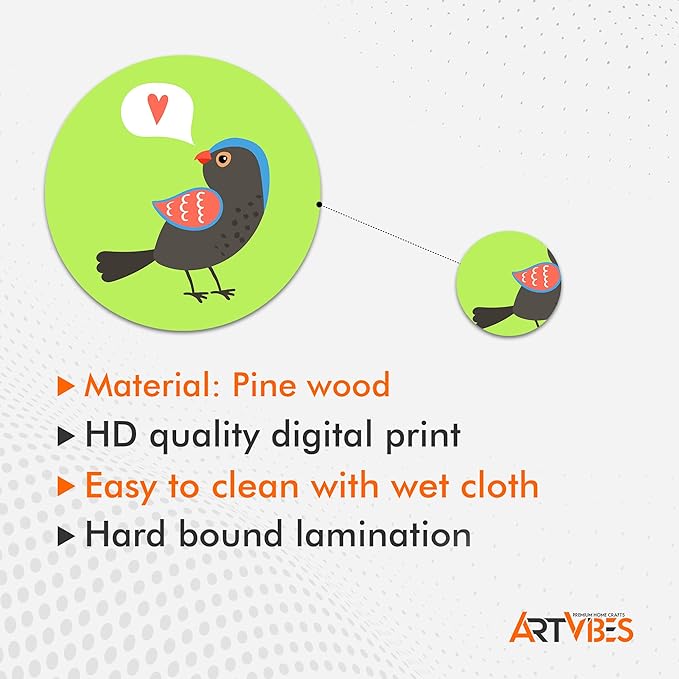 Artvibes Designer Mdf Wooden Wall Hangers for Home Decoration | Pack of 11 Pieces