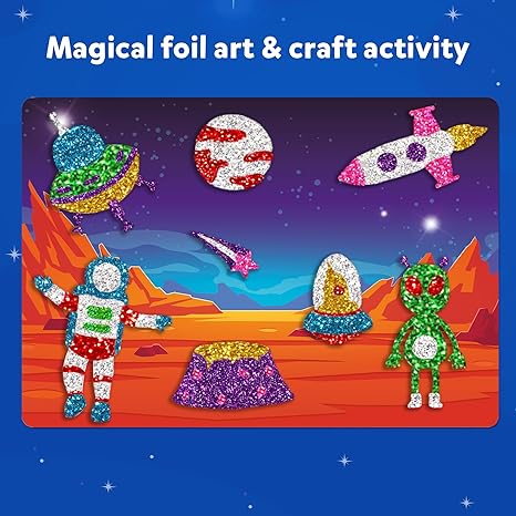 Skillmatics Art & Craft Activity Foil Fun Space No Mess Art for Kids Creative Activity