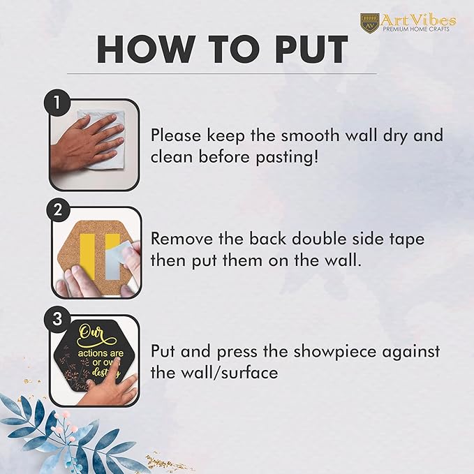 Artvibes Designer Wooden Wall Hanging Decoration for Home | Quotes Decor Item Pack of 13 Pieces