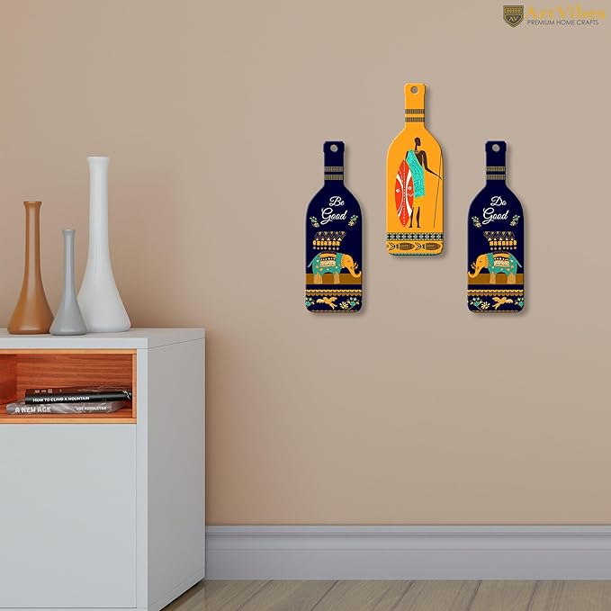 Artvibes Be Good Do Good Wooden Wall Hanging for Home Decor | Set of 3