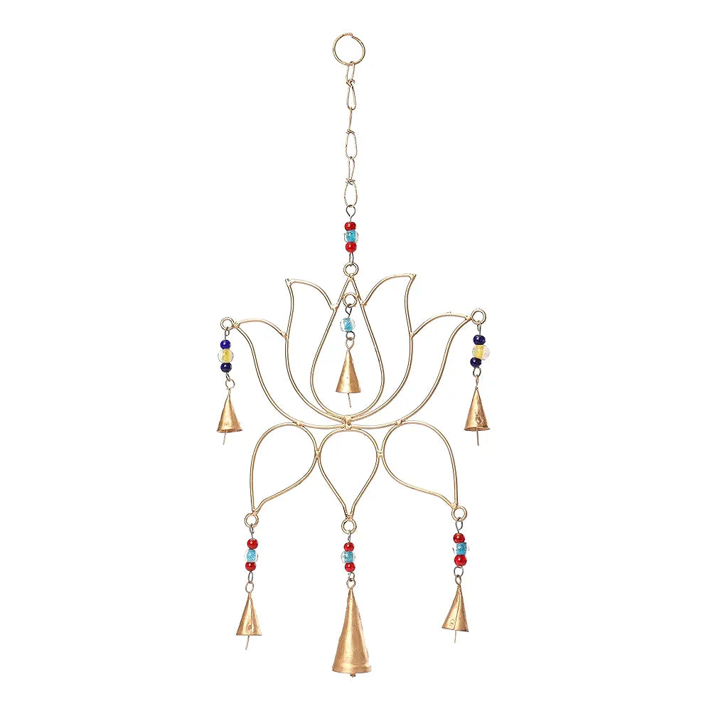 Duli Metal Lotus Windchime Wall Hanging, Feng Shui