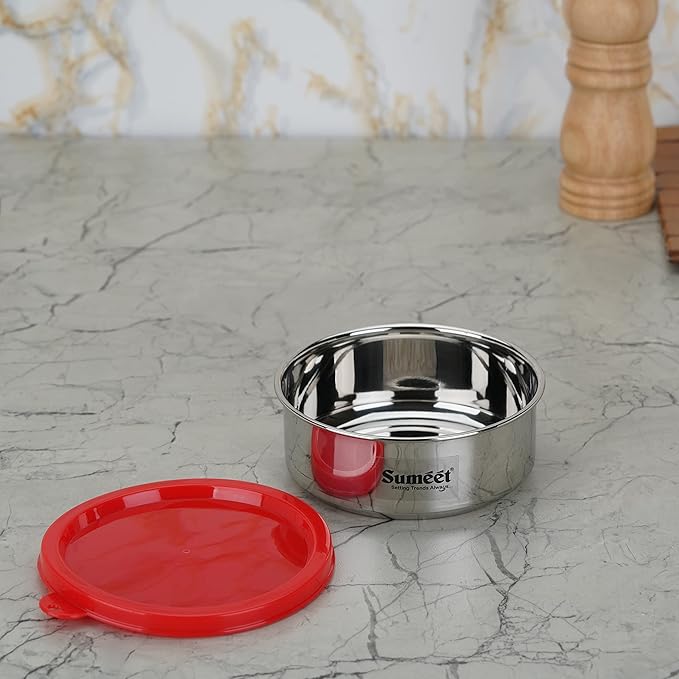 Sumeet Stainless Steel Airtight & Leak Proof Food Storage Container 400 ml 12Cm