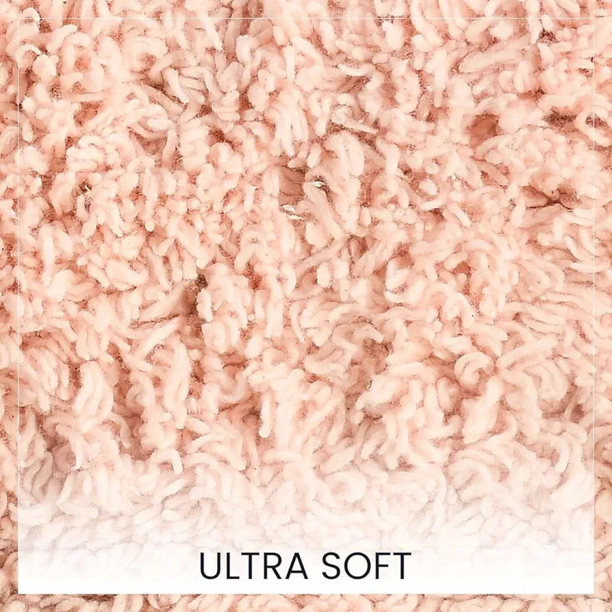 Sashaa World Solid Anti-skid Cotton Bathmat And Contour Set For Bathroom Colour Peach