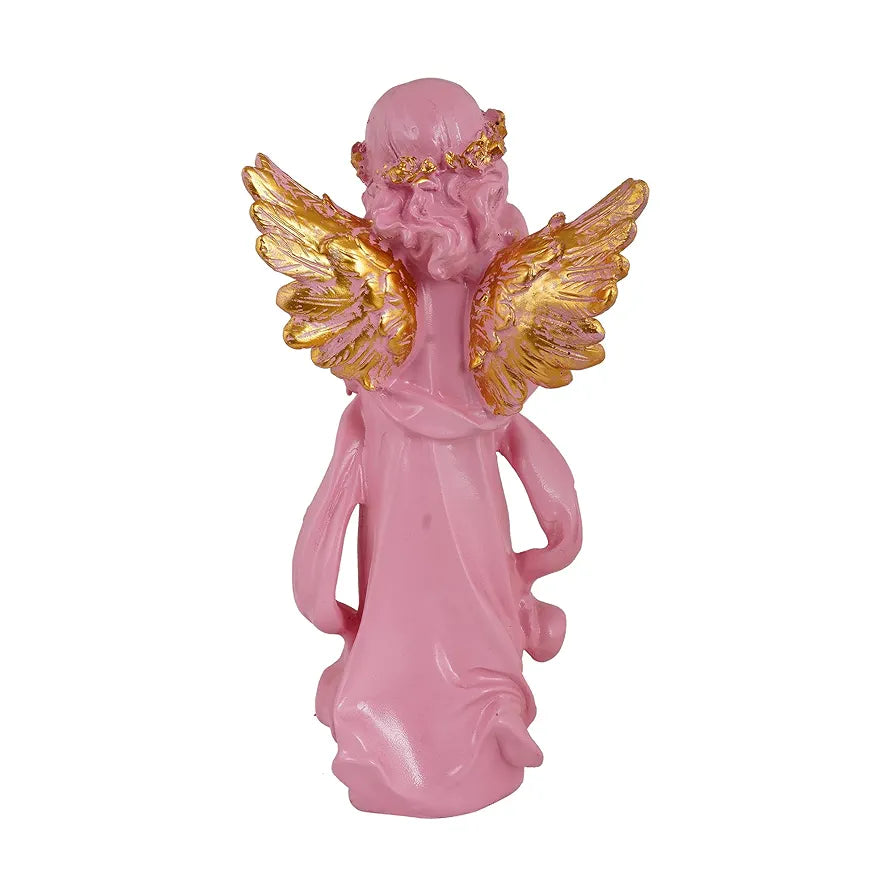 Zart Praying Angel Girl Golden Wings Showpiece for Home Decor Showpiece