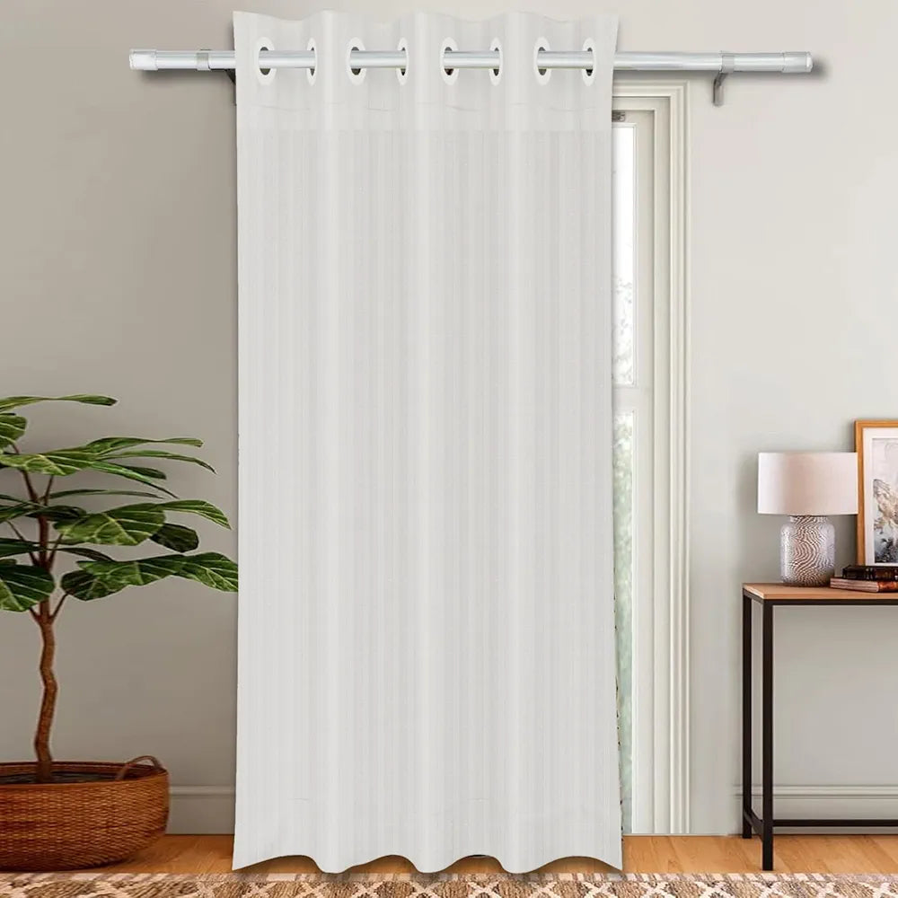 Kuber Industries Door Curtain Sheer Door Curtains Parda for Lining Net Cream Colour
