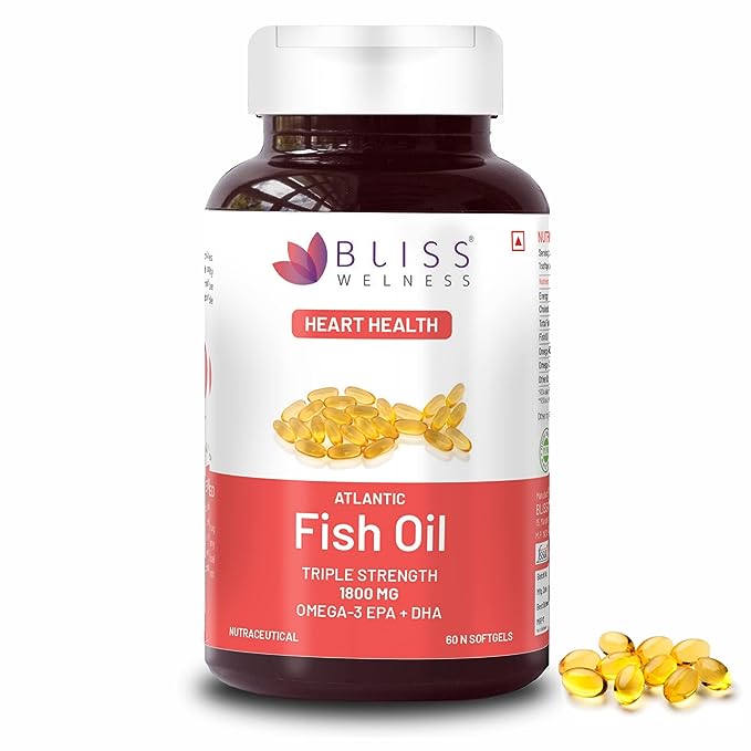 Bliss Welness Omega 3 Arctic Sea Fish Oil Triple 3X Strength - 60 tabs