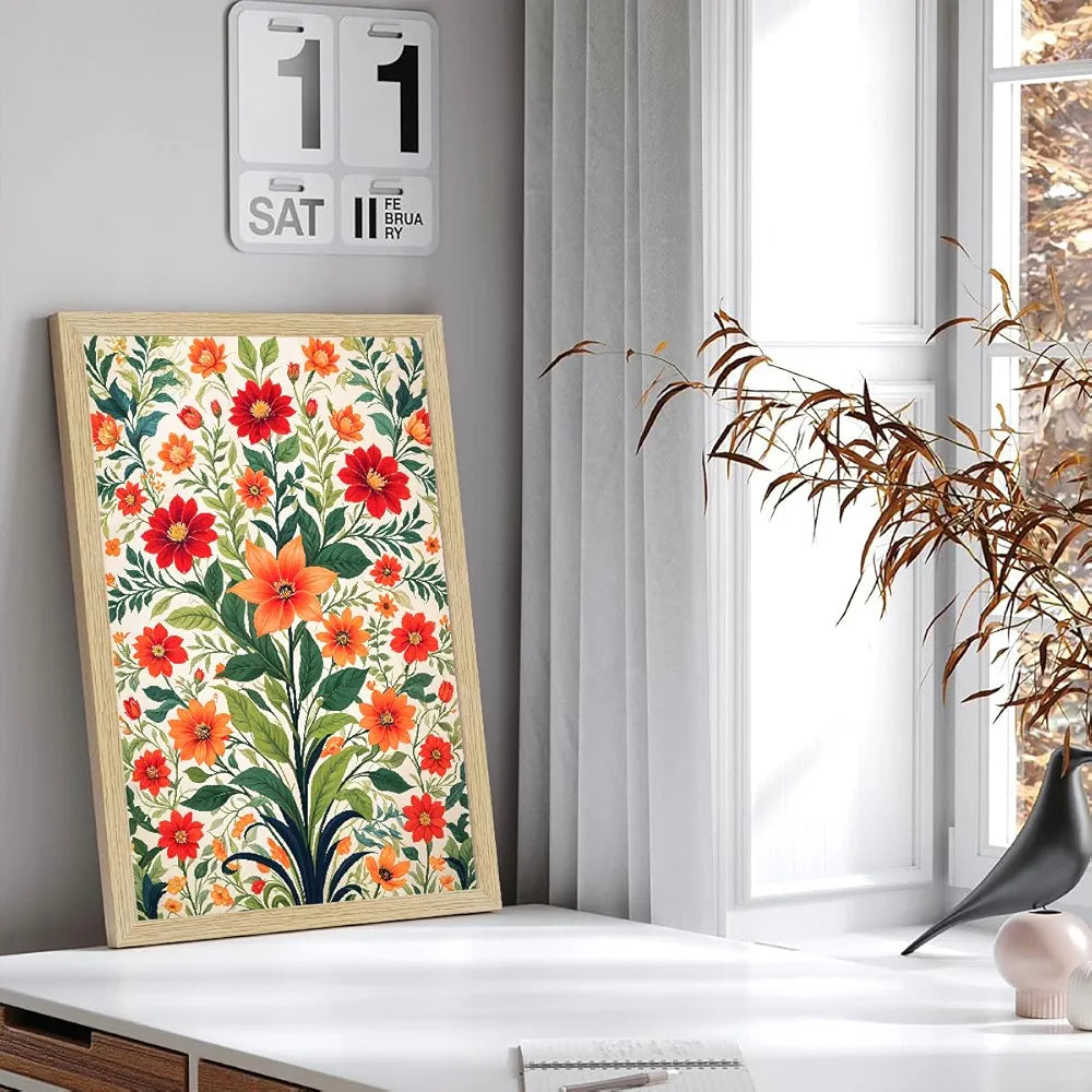 ArtX Paper Flowers Art Paintings with Frame Flowers - 03 Set of 2