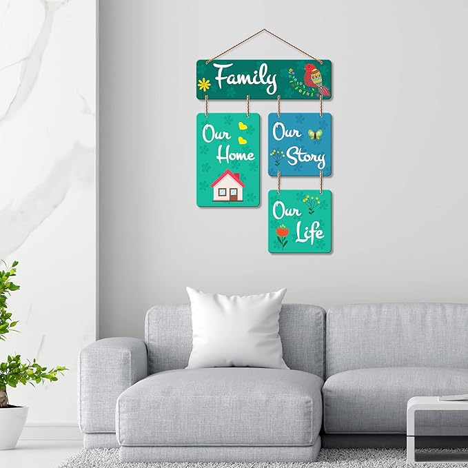 Artvibes Family Quote Decorative Wall Art Mdf Wooden Hanger Home Decor | Quotes Items | Modern Artworks