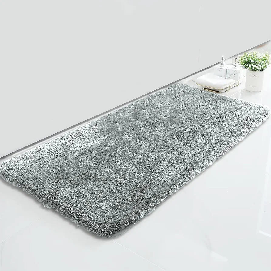 Luxe Home International Microfiber Bath Mat Super Soft Non Slip 60x90 cm Colour Silver