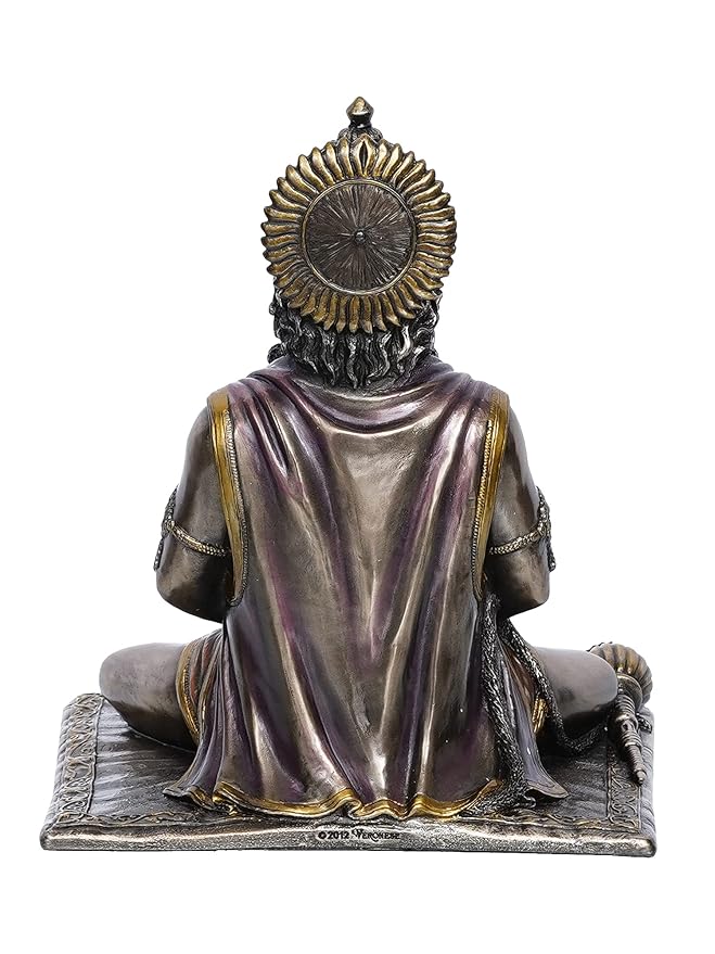 Ecraftindia Handcrafted Polyresin Bronze Finish Meditating Lord Hanuman Statue God Idol Perfect Hanuman Jayanti