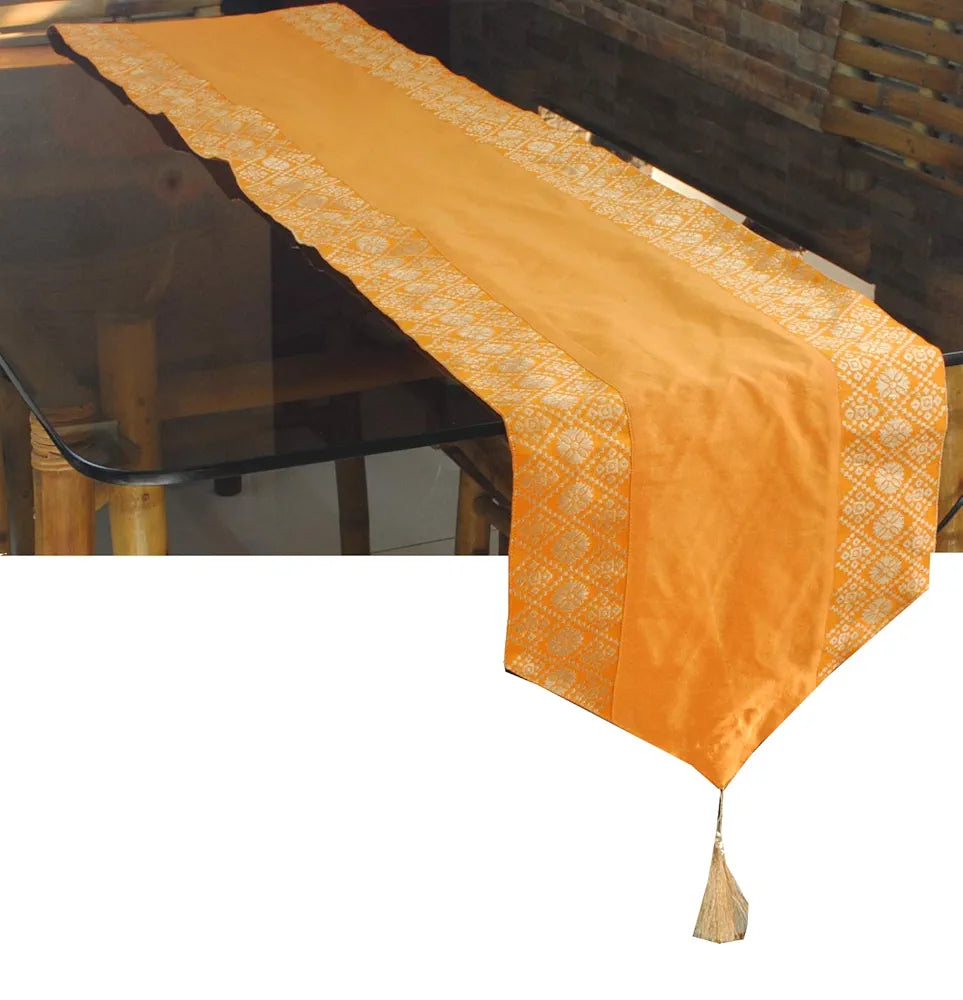 Pink Parrot designer Durable Dopian Silk Table Runner Colour Multicolour