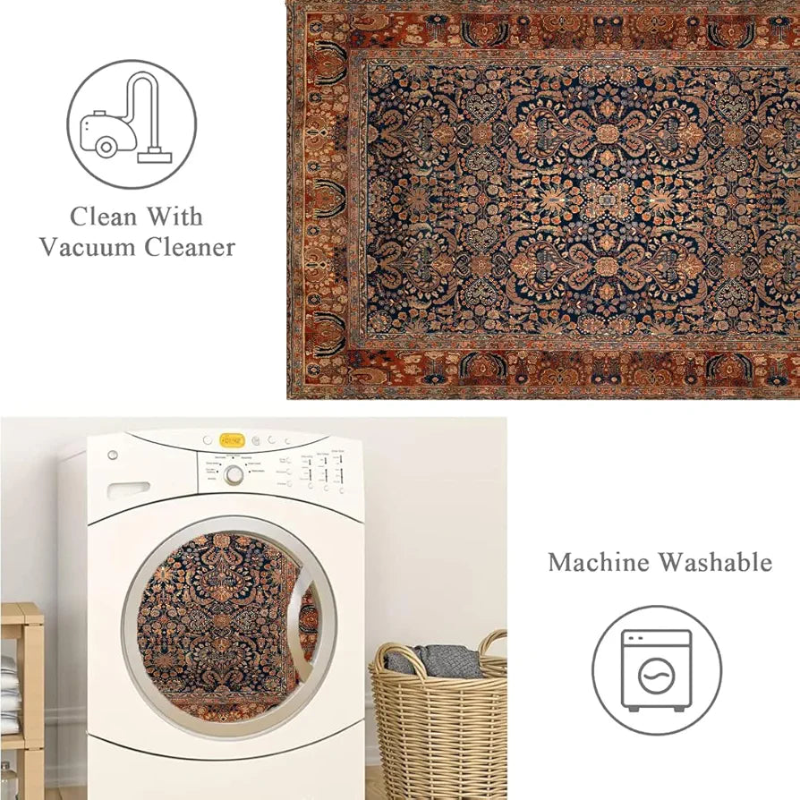 ishro home 3D Jet Multi Printed Carpet Rug Runner and Carpets for Bedroom Colour Rustique Night 4x6 Feet