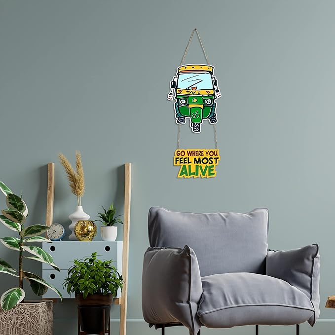 Artvibes Auto Printed Wooden Wall Hanging With Quotes for Home Decor | Modern Decoration | Artworks Wall Hangings