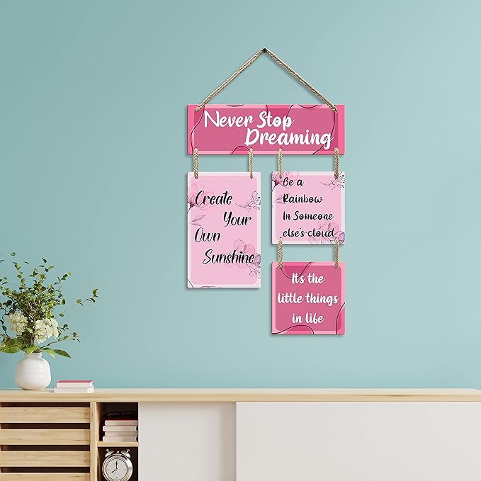 Sehaz Artworks Decorative Wall Art MDF Wooden Wall Hanger for Bedroom Living Room - 4-0027