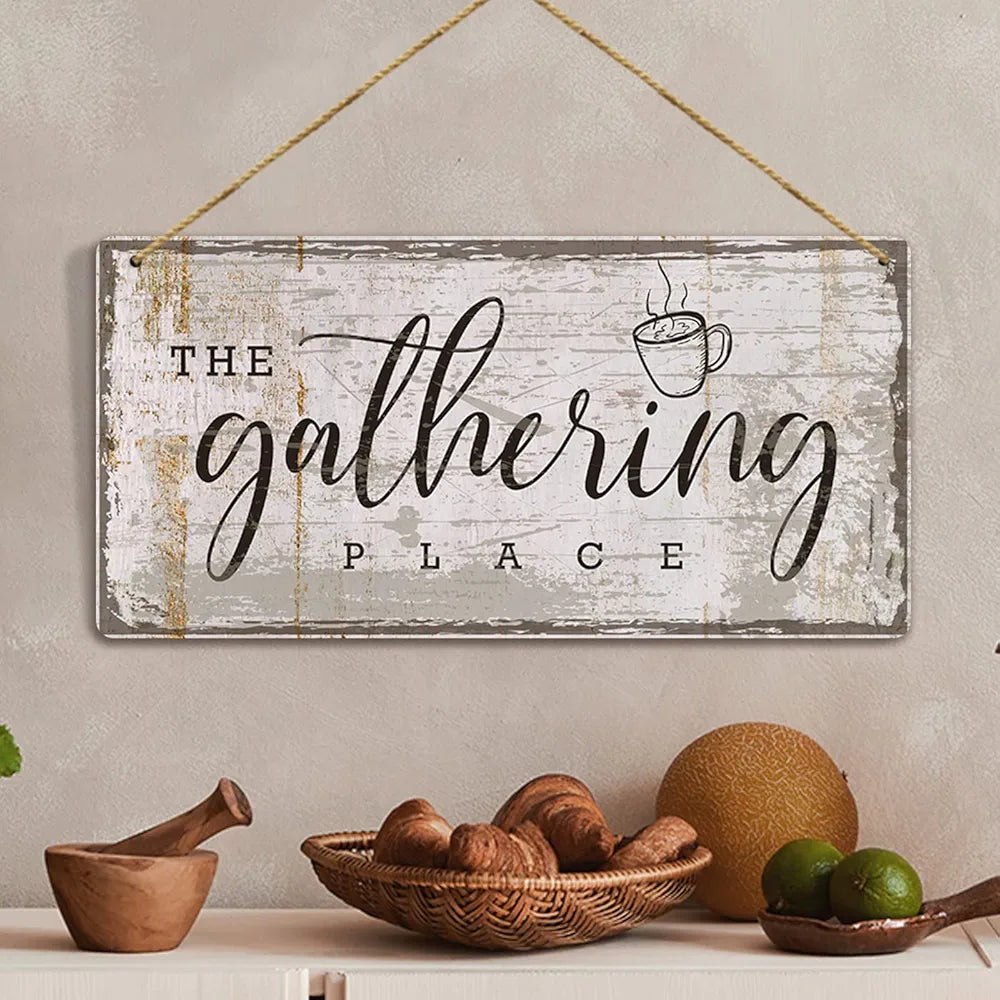 Kotart MDF Wall Hanging The Gathering Place Home Decor for Kitchen