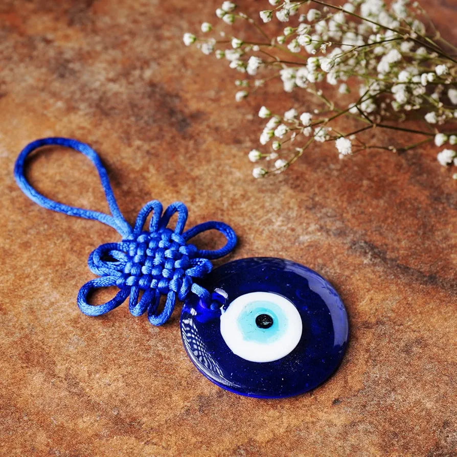 Shubhanjali Glass Evil Eye Hanging for Home Decor Items 2 Inch