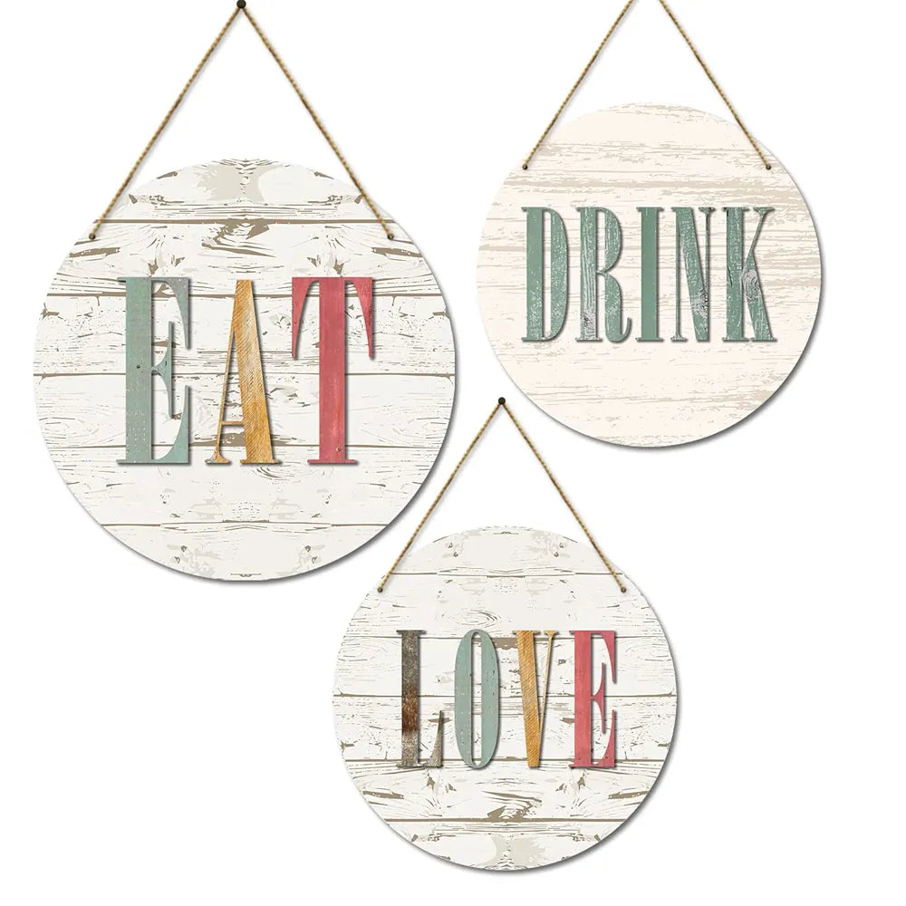 Kotart Wooden Wall Hanging Home Decor Items Eat Drink Love