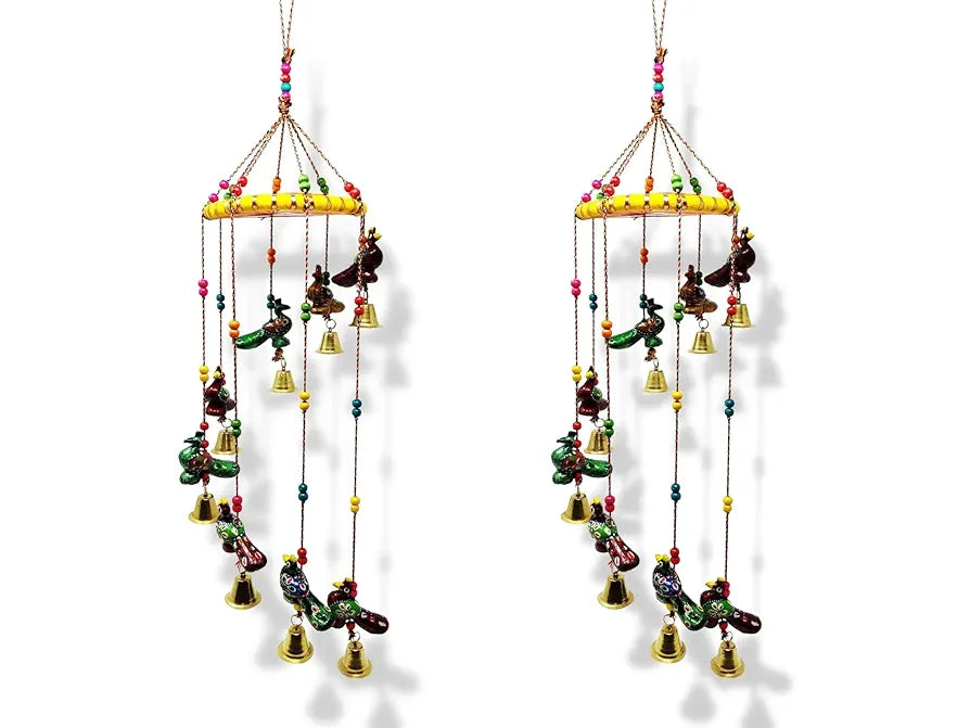 JH Gallery Handcrafted Rajasthani Colored Bell Wind Chime