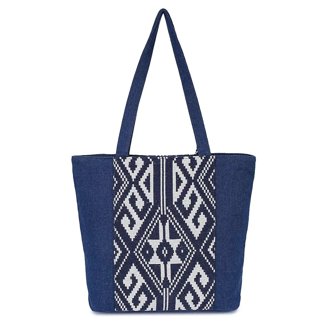 Klondon Alii And Aliizey Tote Bag For Women With Zip Bag Colour Blue